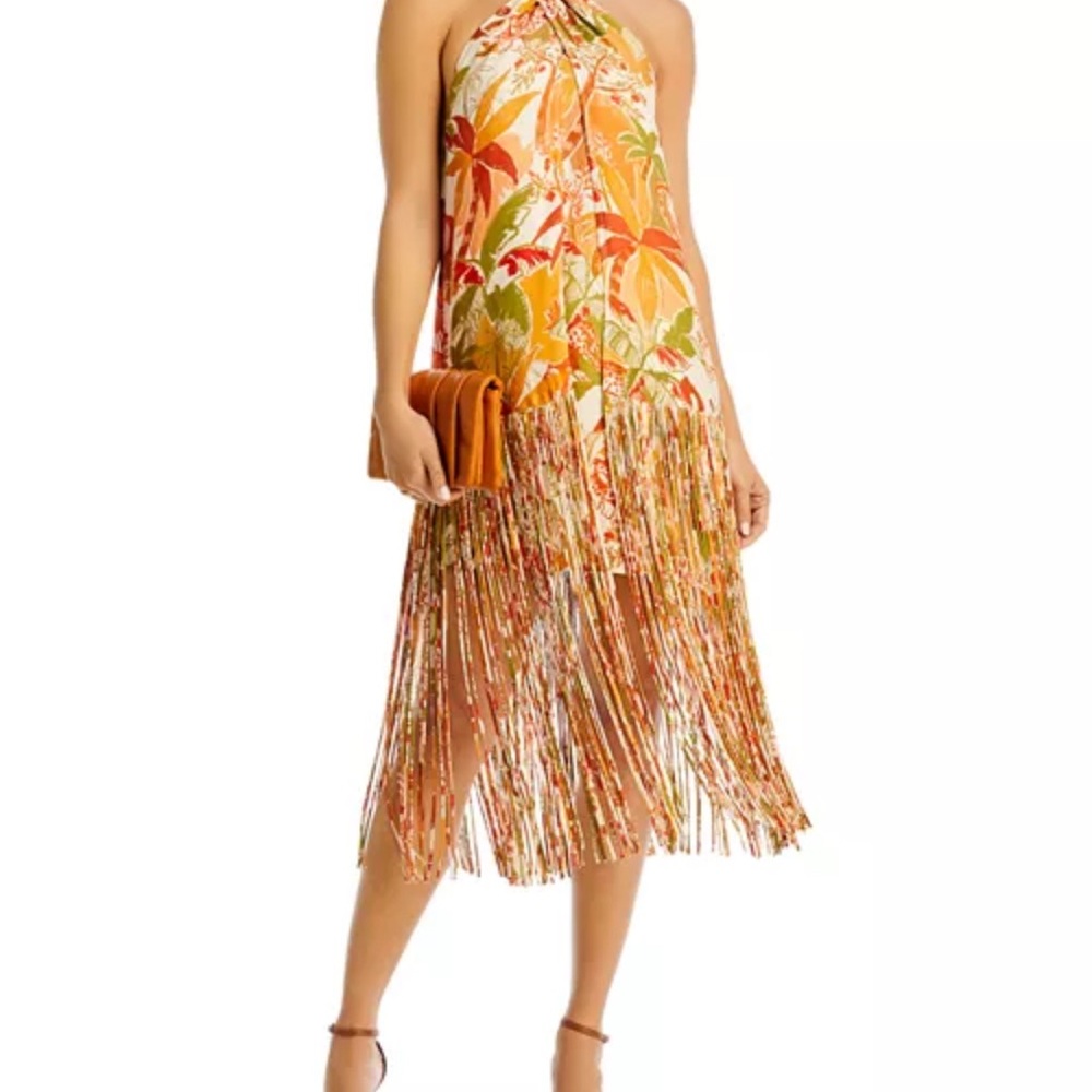 FARM Rio
Leopard Forest Fringe Mini Dress